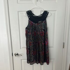 Anthropologie Sleeveless Black and Multicolor Dress